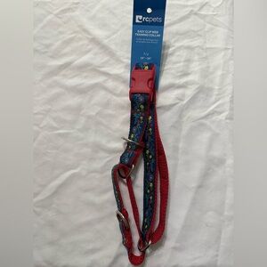 RC Pets Red and Blue Floral Training Collar Size l/g 19”-26” New